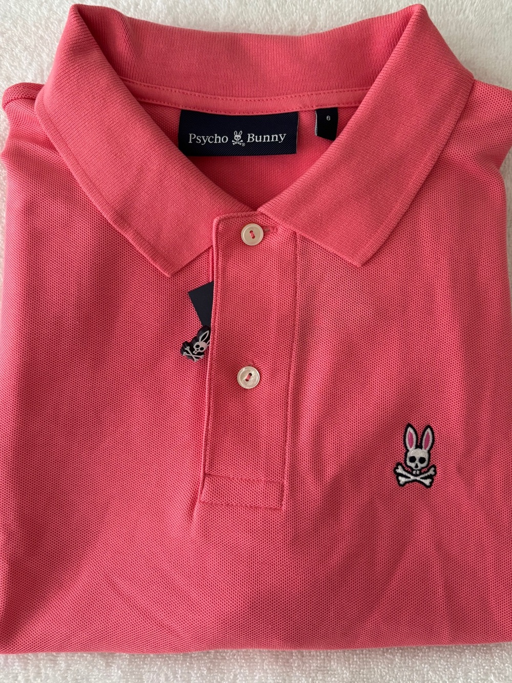Psycho Bunny Men’s Polo in Coral Pink (Size 6 = L)